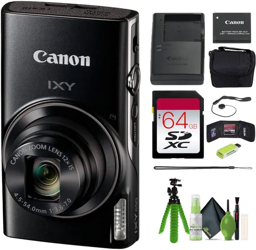 Vista 9 de Canon IXY 650 HS M - Cámara digital compacta color negro, zoom óptico de 12x, apto para viajes, punto y disparo, paquete con tarjeta de 64 GB, bolsa