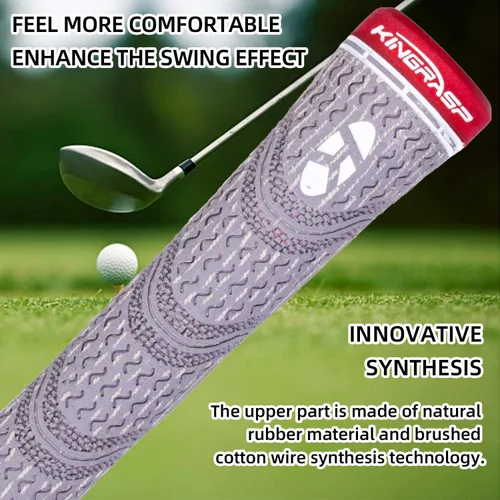 Vista 6 de 13 Pack Corded Rubber Golf Grips, Anti‑Slip Kit, Standard Midsize Oversize Gris/blanco: (13 agarres con todos los kits de reparación)