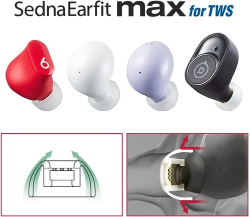 Vista 2 de AZLA SednaEarfit MAX para TWS, puntas de auriculares para Beats, silicona médica