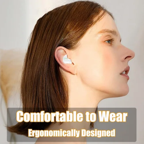Vista 6 de Auriculares para dormir, inalámbricos Bluetooth, auriculares invisibles, cómodos con cancelación de ruido, para dormir de lado, para insomnio Rosado