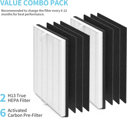 Vista 4 de MD1-0022 Filtro de repuesto compatible con purificador de aire Vornado modelo AC300, AC350, AC500, AC550, PCO200, PCO300, PCO375DC, PCO500, PCO575DC