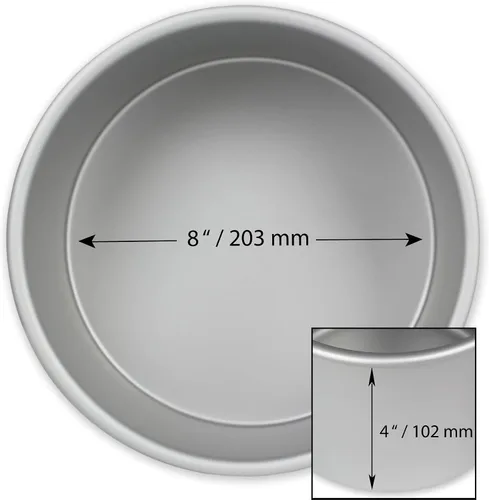 Vista 2 de PME Molde de Horneado de Aluminio Profesional Redondo 8 x 4 pulgadas
