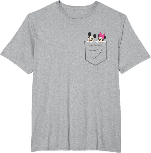 Vista 36 de Disney Mickey & Minnie Mouse - Camiseta de bolsillo pequeño para pareja