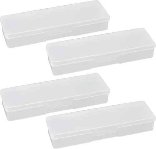 Vista 9 de 4 contenedores de almacenamiento rectangulares transparentes (azul)