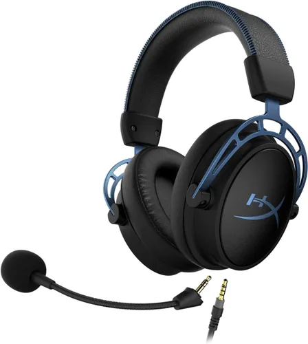 Vista 6 de HyperX Cloud Alpha S - Auriculares para juegos de PC, sonido envolvente 7.1, graves ajustables, controladores de doble cámara, mezclador de chat