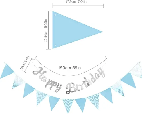 Vista 5 de Suministros para fiesta de cumpleaños de perro y gato, globos con estampado de patas, globos de lentejuelas, pancarta de feliz cumpleaños Azul