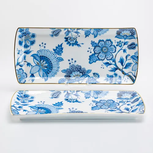 Vista 4 de Gracie Bone China Blue Danubio - Platos de postre (6.75 pulgadas)