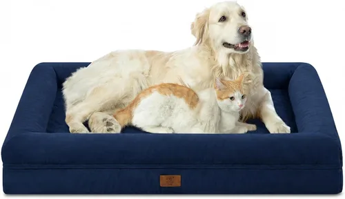 Vista 16 de Cama ortopédica grande para perros, cama impermeable para perros con funda extraíble, sofá suave para mascotas con 4 lados extraíbles y base