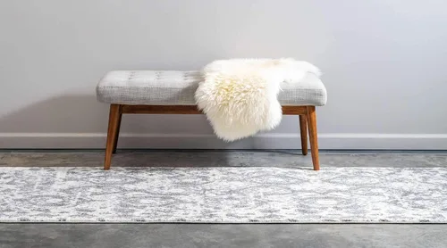 Vista 3 de Unique Loom - Alfombra estilo tradicional de Rosso Collection, Polipropileno, Gris Claro