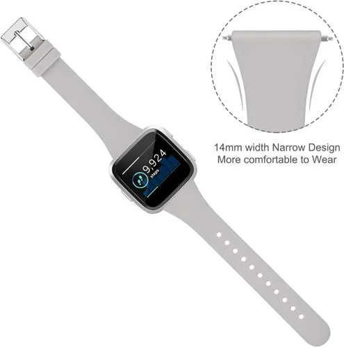 Vista 4 de Tobfit Pack 3 bandas delgadas compatibles con Fitbit Versa 2 Bands/Fitbit Versa/Fitbit Versa Lite/SE, pulsera de repuesto de silicona para hombres