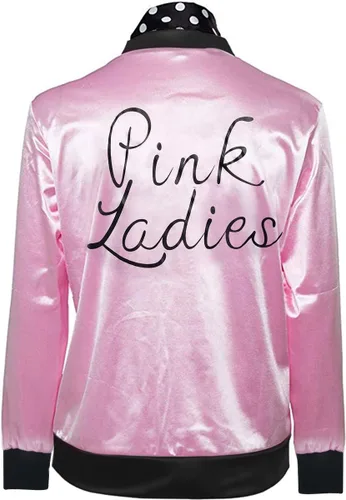 Vista 7 de FAYBOX Pink Ladies Jacket Grease 50s Costume for Women Girls,Halloween Costumes 1950s Party Outfits Accessories for Adults