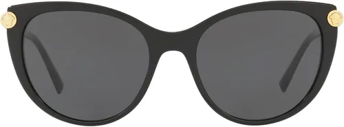 Vista 3 de Versace Gafas de sol para mujer, marco negro, lentes gris oscuro, 2.165in