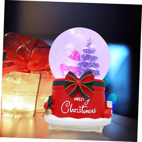 Vista 5 de 1 pieza Kristallkugel Geschenk Dekor Weihnachtsschmuck Leuchtende Musikkugel Spieluhr Schmücken Weihnachten Schneekugeln Cartoon-Design
