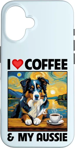 Vista 32 de Aussie Mom Dad Coffee Cup Australian Shepherd Dog Lovers Case for iPhone 17