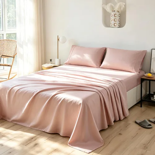 Vista 4 de Mohap - Juego de sábanas de microfibra cepillada, ropa de cama suave de lujo, resistente a la decoloración Rosa