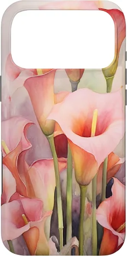 Vista 22 de Carcasa para iPhone 17 con diseño de flores de lirios de cala
