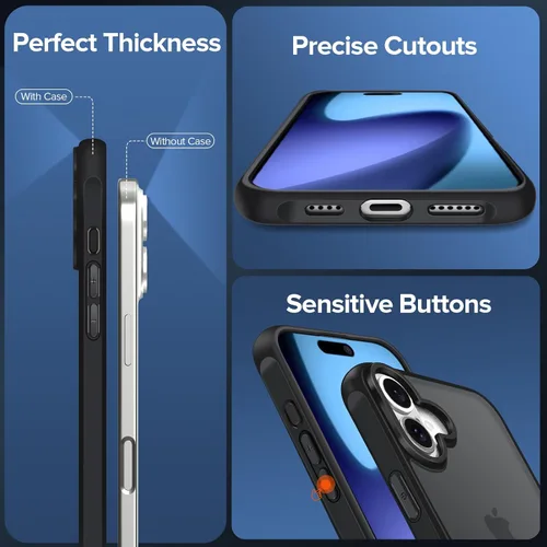 Vista 5 de ivoler Estuche 3 en 1 para iPhone 17 de 6.3" 2025 con 2 protectores de pantalla de vidrio templado [Protección de grado militar], parte trasera