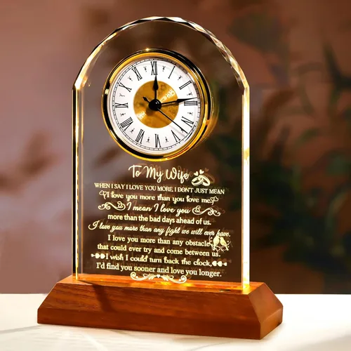 Vista 15 de Ornalrist Regalos de Jefe para Hombres y Mujeres Reloj de Cristal, Regalos para Jubilación Jefa Mujer - Regalo de Apreciación de Jefe para Hombres