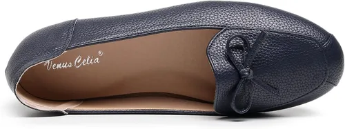 Vista 4 de VenusCelia Women's Bowknot Wide Flat Shoe