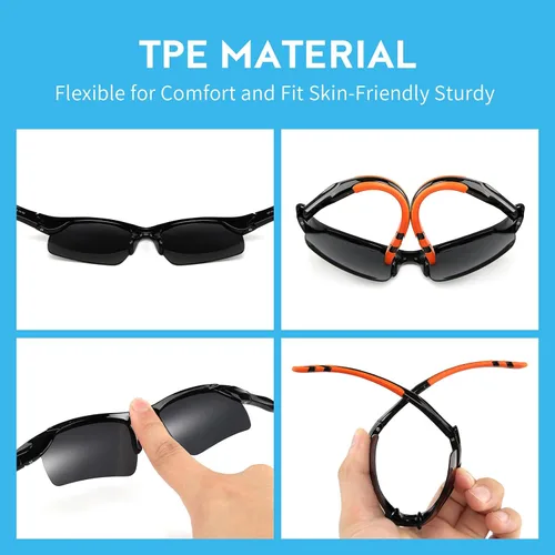 Vista 6 de KENBO Polarized Sports Sunglasses for Kids Wrap Around Sunglasses Baseball Cycling UV Protection for Boys Girls Age 3-10