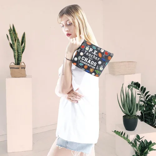 Vista 7 de P.E. Teacher Chaos Coordinator - Bolsa con cremallera para educación física, regalo para profesores, gimnasio, regalo para profesores, regalo