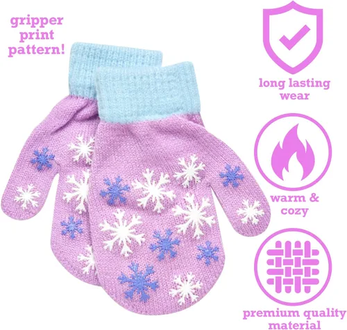 Vista 3 de Disney - Gorro de invierno para niñas y 2 pares de guantes o manoplas (edad 2-7)