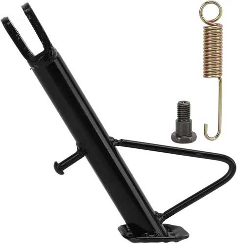 Vista 5 de VBESTLIFE Soporte lateral para motocicleta, soporte lateral de acero inoxidable antideslizante para estacionamiento, estructura estable triangular