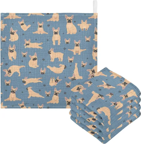 Vista 39 de Toallas de algodón para bebé, toallas de baño unisex para recién nacidos, toallitas naturales para piel delicada, 11.8 x 11.8 pulgadas, paquete de 5