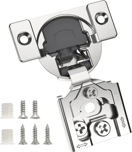 Vista 14 de Chibery Paquete de 10 bisagras ocultas de cierre suave 3D superpuestas de 1 pulgada para puerta de marco facial, bisagras de cierre automático