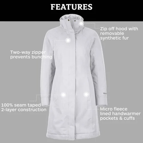 Vista 4 de MARMOT Women's Chelsea Waterproof Down Rain Coat, Fill Power 700