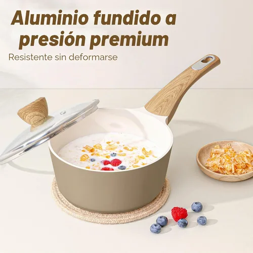 Vista 6 de SENSARTE Juegos de Utensilios de Cocina de Cerámica, Juego de Ollas y Sartenes Antiadherentes, Utensilios de Cocina de Inducción No Tóxicos