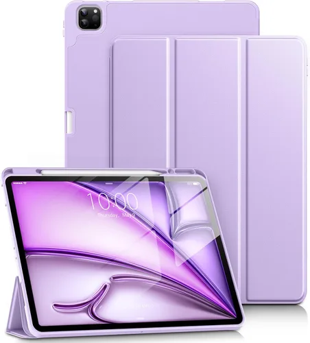 Vista 8 de DTTO Funda para iPad Air de 13 pulgadas M3/M2 2025/2024, iPad Pro de 12.9 pulgadas (6ª/5ª/4ª/3ª generación), funda suave con soporte triple delgado