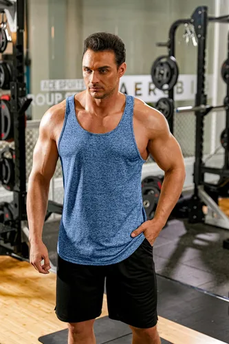 Vista 3 de COOFANDY Camisetas sin mangas para hombre, paquete de 3 camisetas sin mangas para gimnasio, espalda en Y, entrenamiento muscular, culturismo