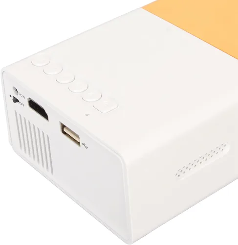 Vista 9 de EBTOOLS Mini proyector, LCD 1080P Full HD portátil, blanco y amarillo, soporta proyección de 24-60 pulgadas, AV, VGA, HDMI, compatible con USB