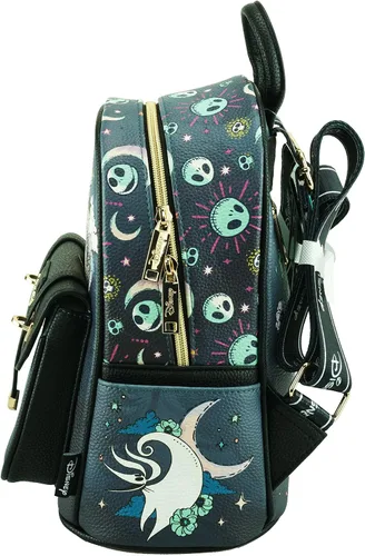 Vista 7 de Disney The Nightmare Before Christmas - Mini mochila de cuero vegano de 11 pulgadas, Negro -, Pesadilla