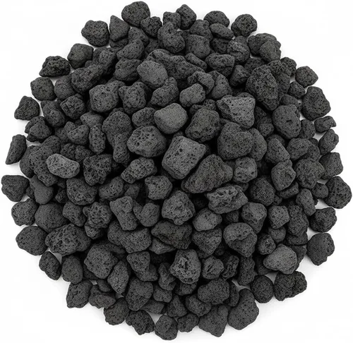 Vista 17 de Mr. Fireglass Roca de lava negra de 10 libras para fogata, 0.2 a 0.3 Negro
