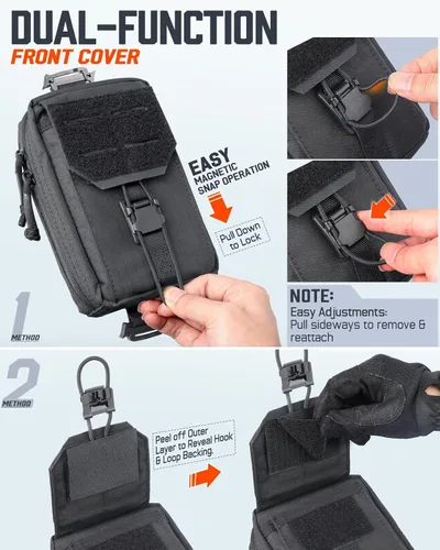Vista 3 de RXW MOLLE Accessories - Funda táctica para teléfono, funda de herramientas EDC para chaleco y cinturón de servicio