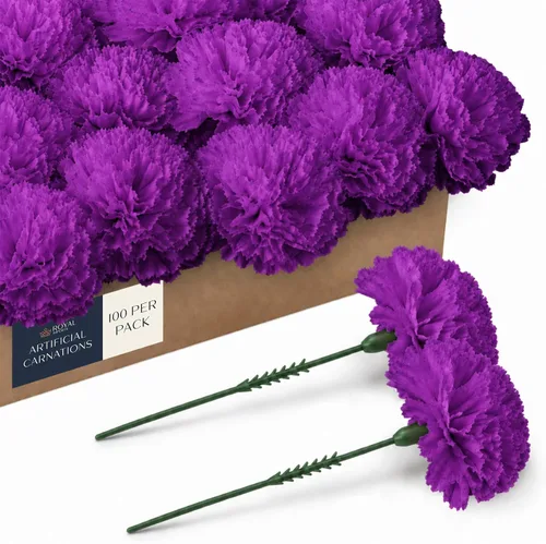 Vista 14 de Royal Imports Flores artificiales de clavel para bodas - Verde100pk