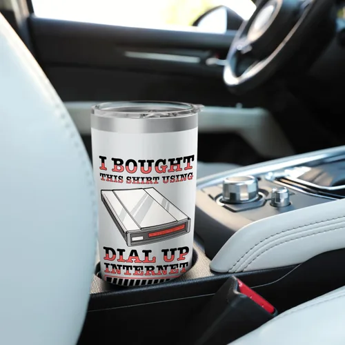 Vista 6 de 90s Nostalgia Retro 90s Dial Up Internet Vintage Stainless Steel Insulated Tumbler