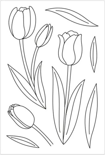 Vista 6 de Tulip - Juego de sellos y troqueles transparentes de silicona para hacer tarjetas, álbum de fotos en relieve para manualidades, decoración