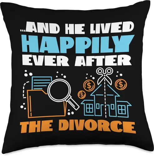 Vista 4 de Happy Divorce Party And He Lived Happily Ever After The Throw Pillow