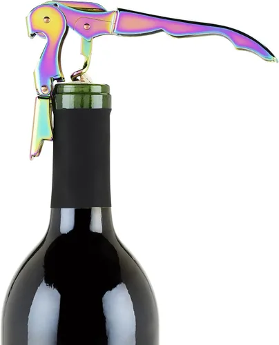 Vista 6 de Blush Mirage - Sacacorchos iridiscente de doble bisagra con abridor de botellas de cerveza integrado, llave de vino de acero inoxidable con cortador