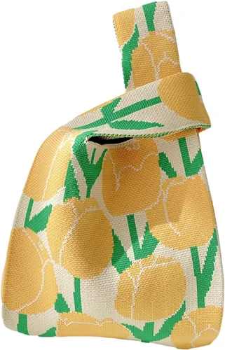 Vista 24 de Bolso pequeño con nudo de muñeca para mujer Tricolor negro.