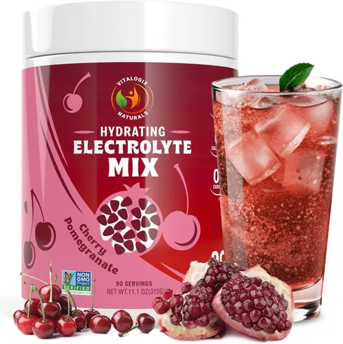 Vista 10 de Polvo de electrolitos – Mezcla de hidratación de manzana crujiente sin azúcar 90 porciones Keto, vegano, sin gluten Electrolitos naturales