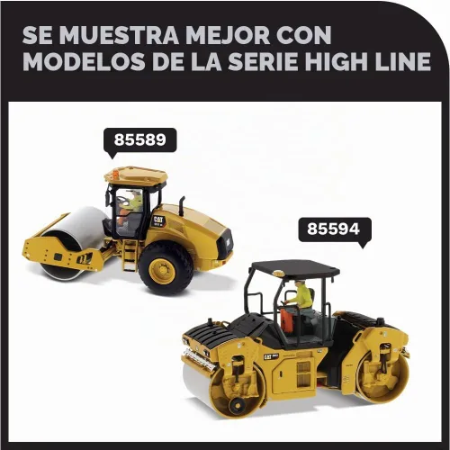 Vista 7 de Diecast Masters 1:50 Modelo Cat CB-13 Rodillo vibratorio en tándem con cabina, 85595