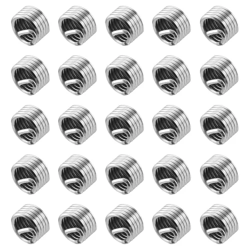 Vista 24 de uxcell 50 piezas de insertos de rosca de alambre 1/2-13 UNC 1D (1/2 ") 304 de acero inoxidable helicoidal tipo helicoidal kit de reparación de rosca