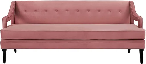 Vista 5 de Modway Sofá de terciopelo tapizado moderno de mediados de siglo Concur en rosa polvoriento