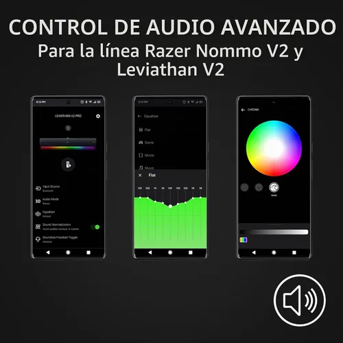 Vista 3 de Razer Wireless Control Pod para Nommo V2 y Leviathan V2, USB y Bluetooth Advanced Audio Control Pod, RGB Light Customization, Rotatable, Clickable