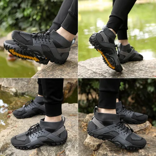 Vista 5 de Zapatos de senderismo acuático para hombre y mujer, zapatos para correr, natación, piscina, acuática, descalzo, playa, deportes, antideslizantes