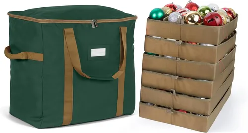 Vista 19 de Covermates Keepsakes Bolsa de almacenamiento ajustable para adornos, con asas de transporte, protección acolchada, ruedas dobles, almacenamiento